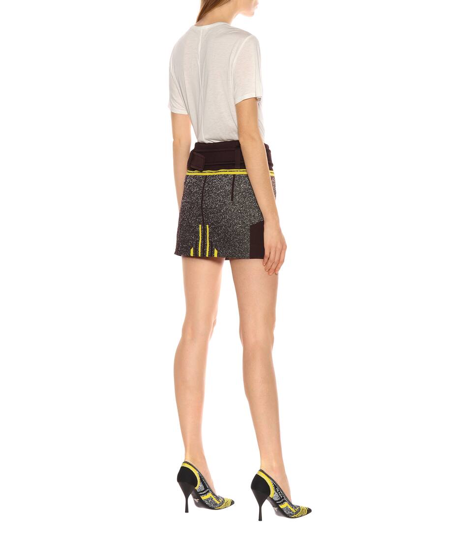 Haute Mini En Maille Prada Taille Stretch jupe À OXnN8Z0wPk