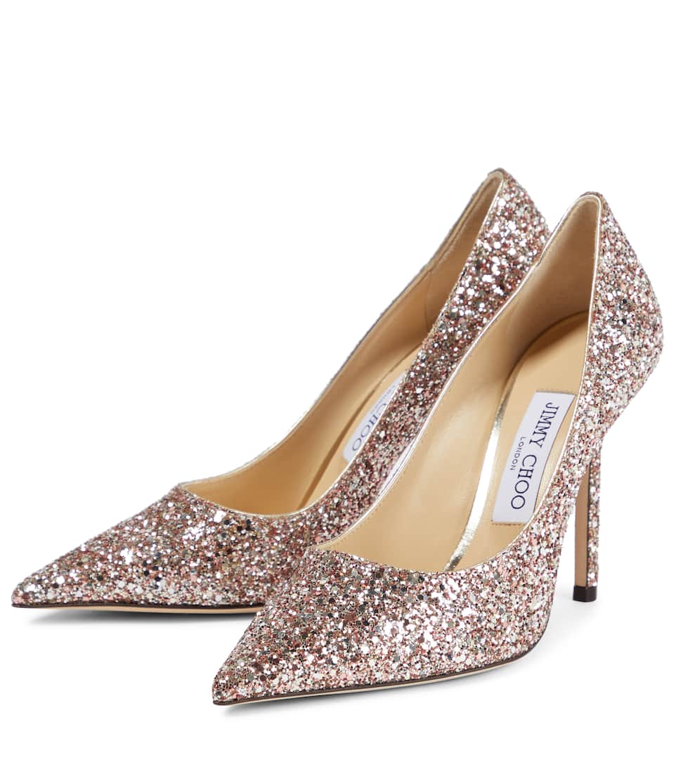 jimmy choo romy 100 glitter pumps