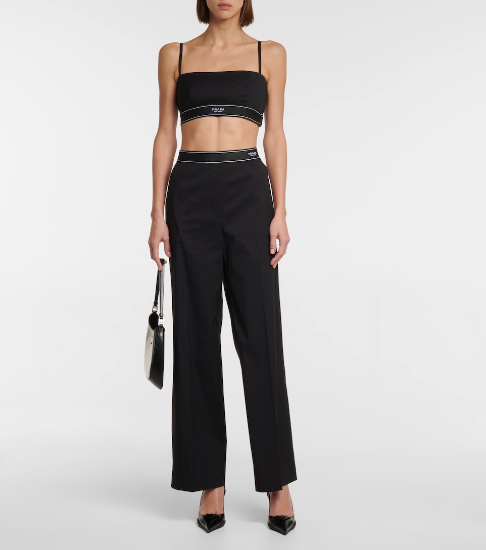 Prada - Poplin high-rise wide-leg pants 