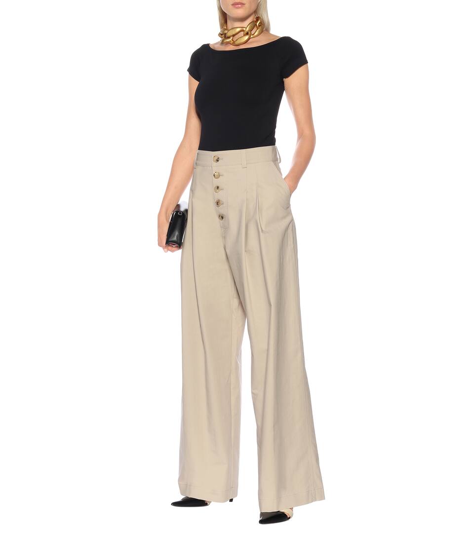 high rise cotton pants