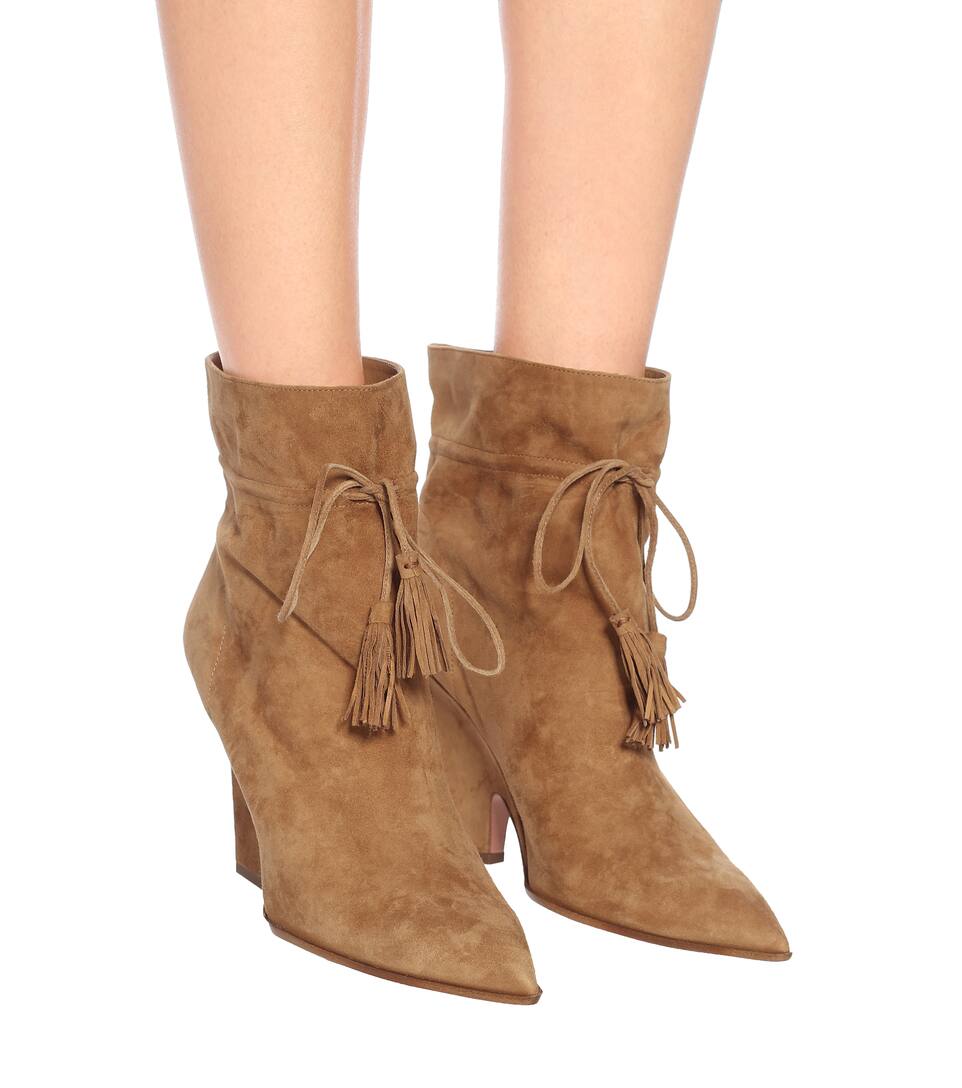 Aquazzura Sartorial 95 suede ankle boots Mytheresa