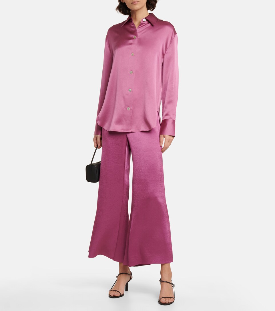 Vince - High-rise satin wide-leg pants 