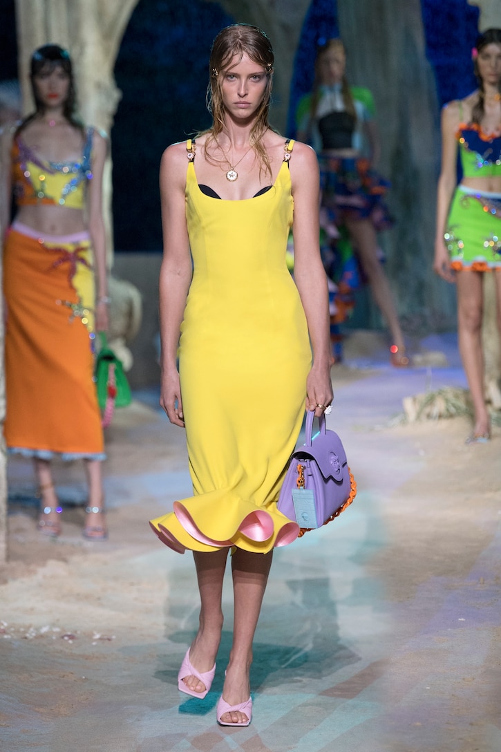 versace plisse mules