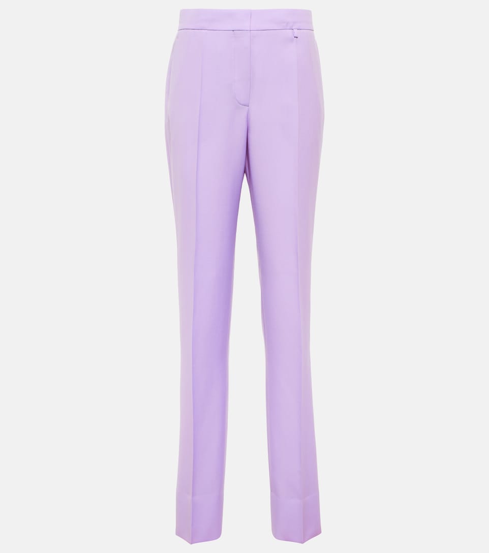 High-rise wool and mohair pants 