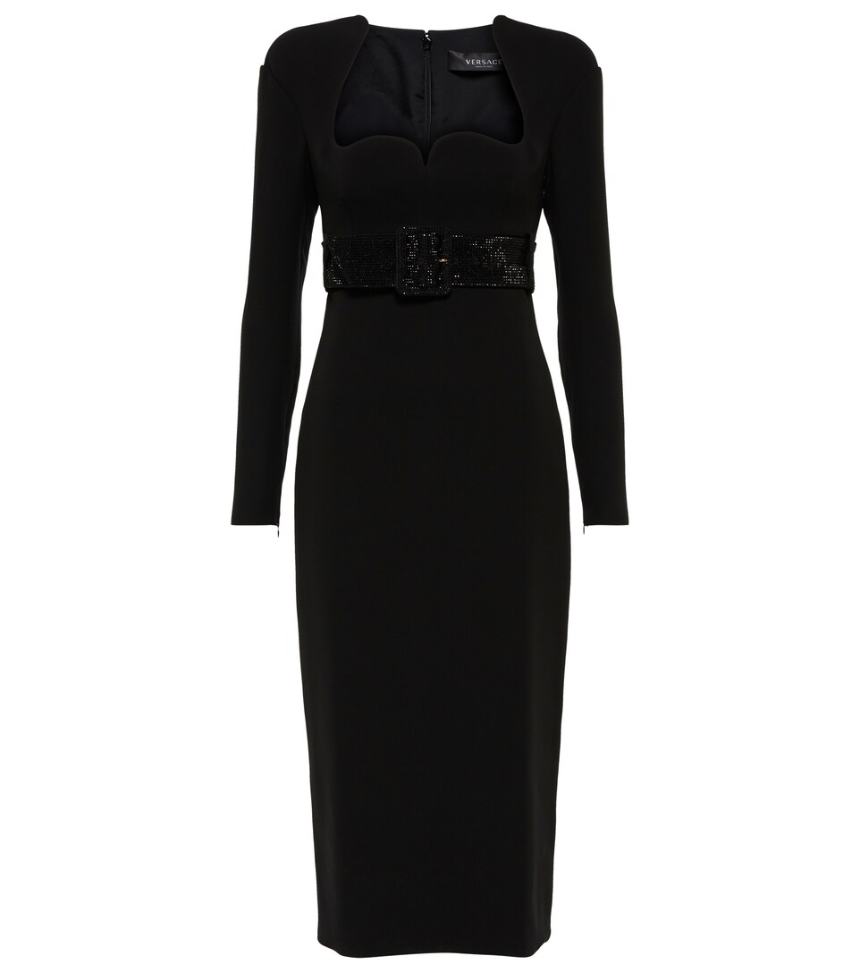 Versace - Crystal-embellished silk midi 