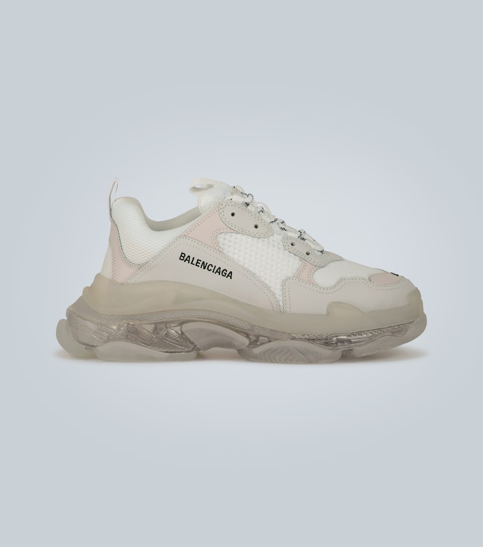 balenciaga triple s clear sole white