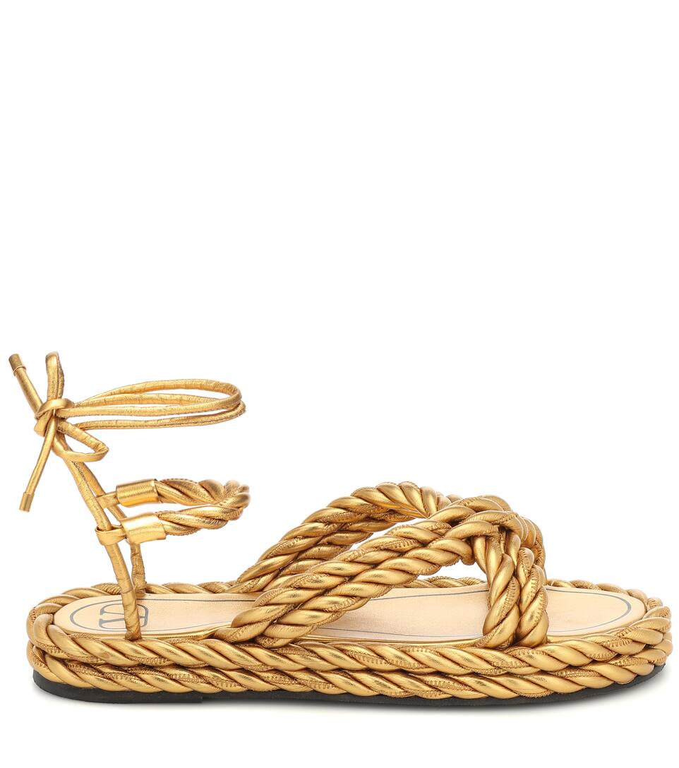 Valentino Garavani The Rope Leather Sandals | Valentino - Mytheresa