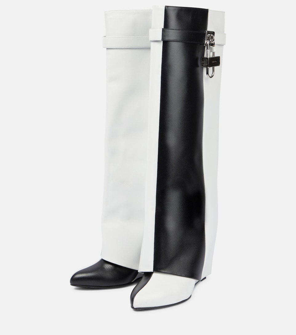 Shark Lock knee-high leather boots 