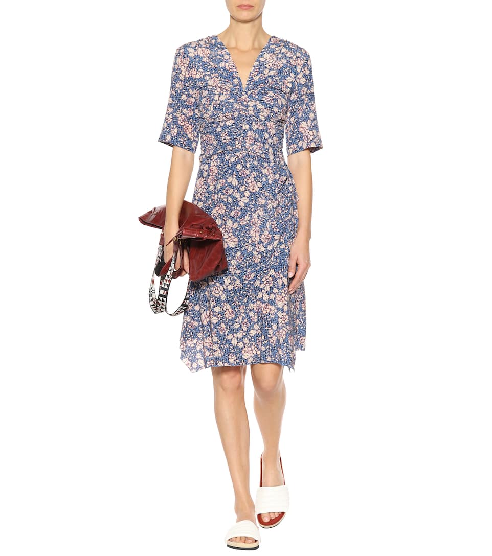 ISABEL MARANT BRODIE FLORAL-PRINTED SILK-STRETCH DRESS