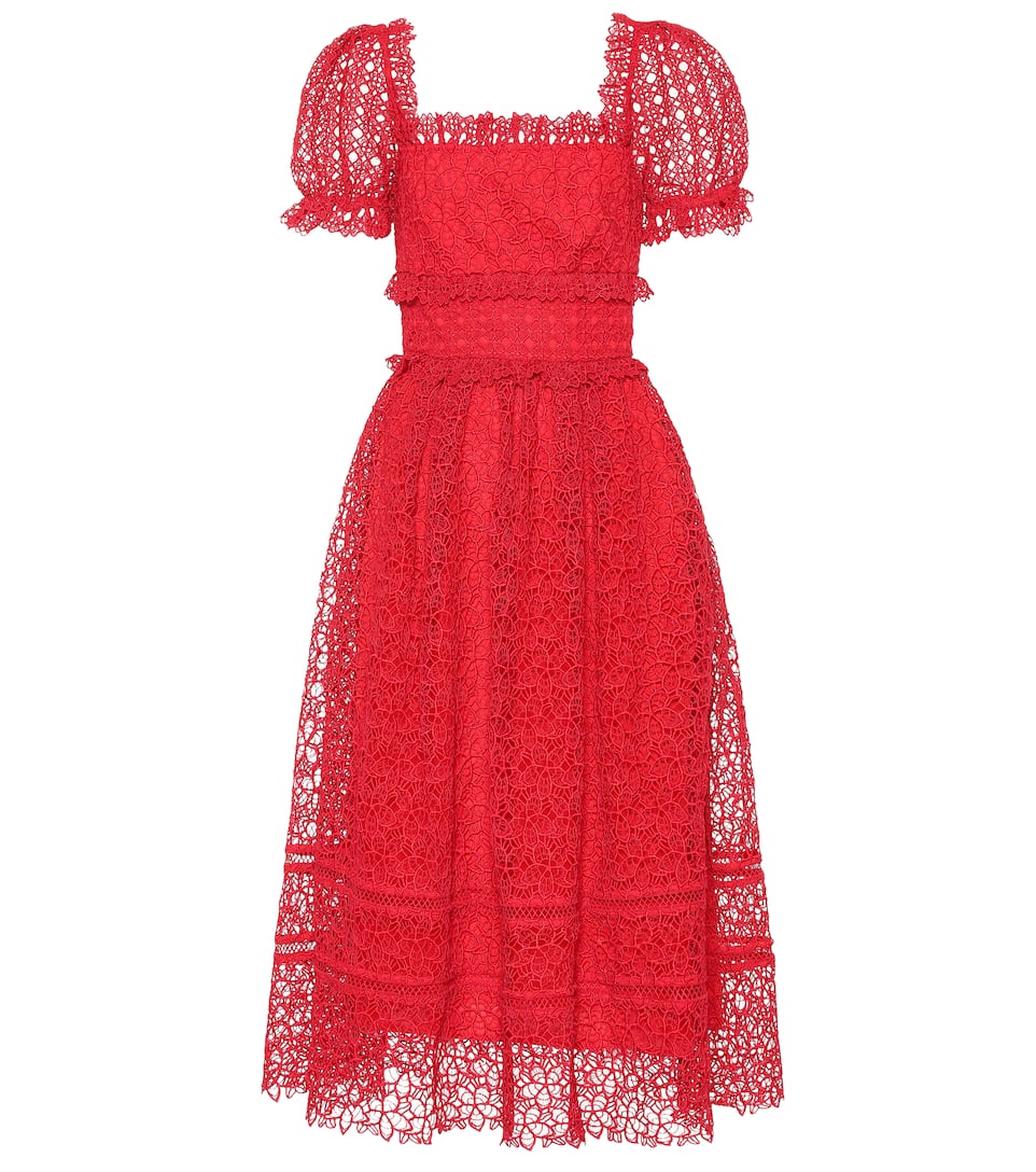 guipure lace midi dress