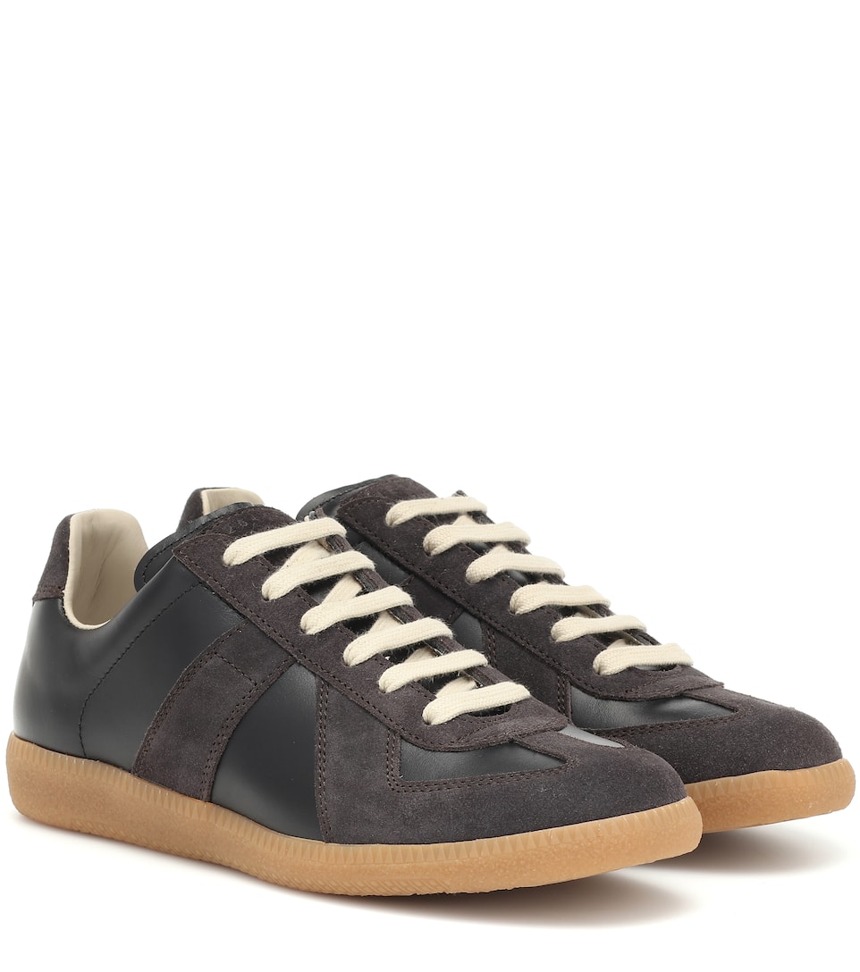 Replica Leather And Suede Sneakers | Maison Margiela - Mytheresa