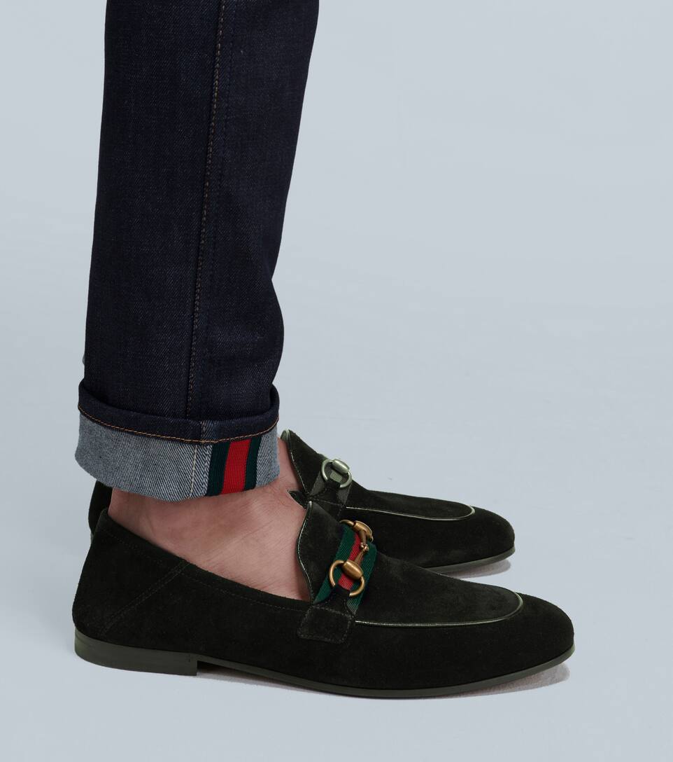 GUCCI HORSEBIT SUEDE LOAFERS,P00436279