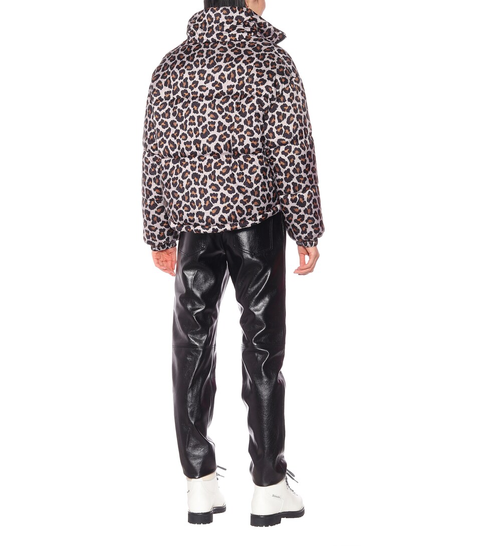 leopard print puffer coat