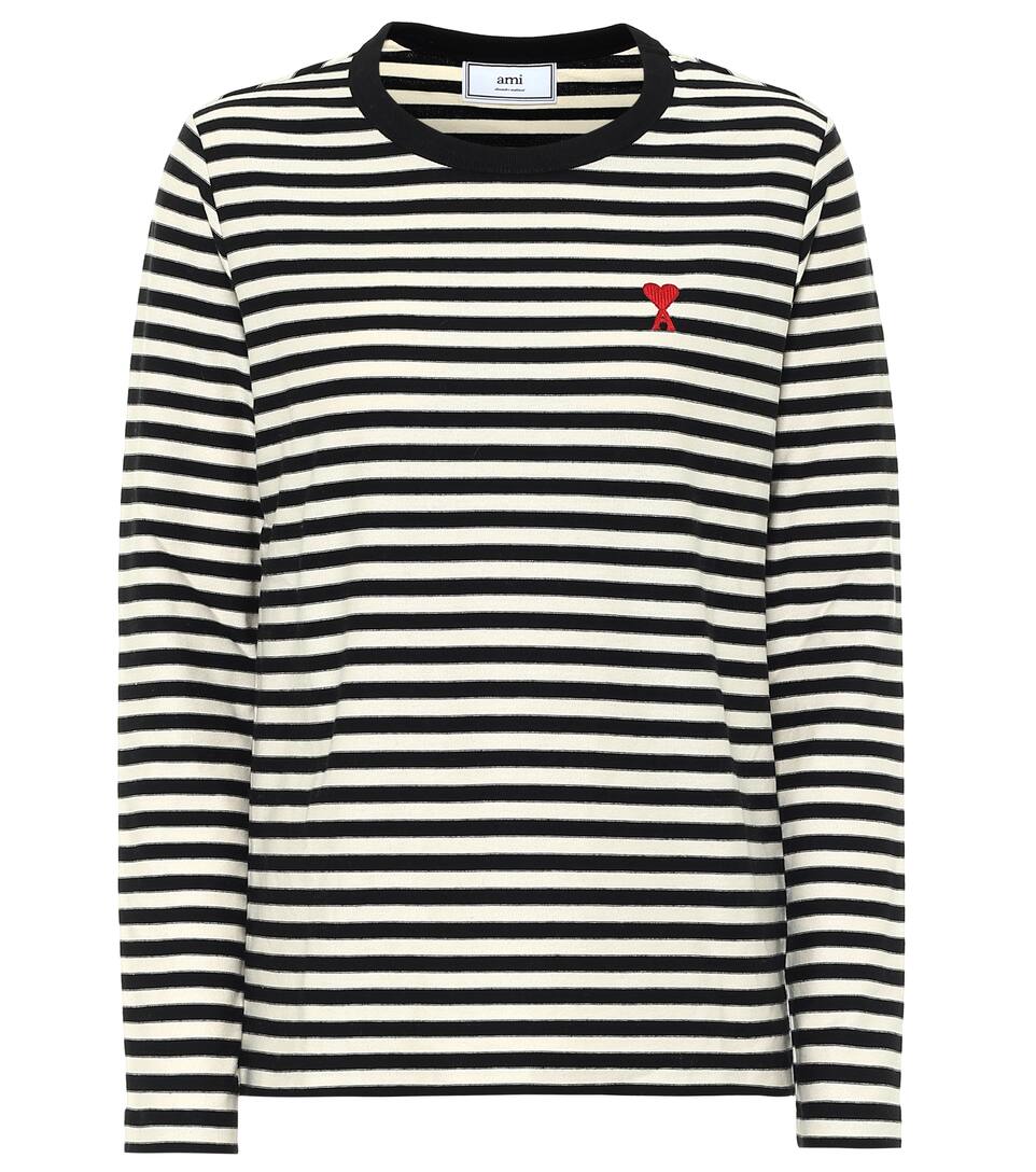Ami Paris Ami De Cœur Striped T Shirt Mytheresa
