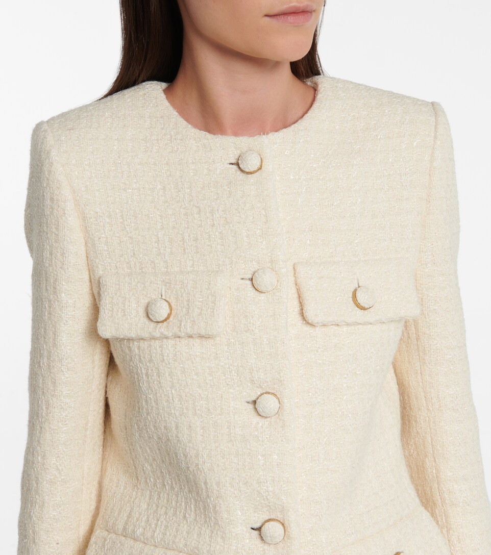 metallic tweed jacket