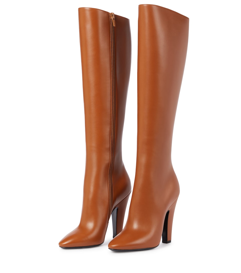 camel high heel boots