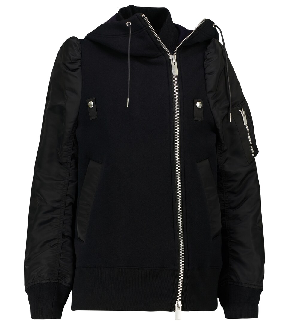 nylon blend bomber jacket