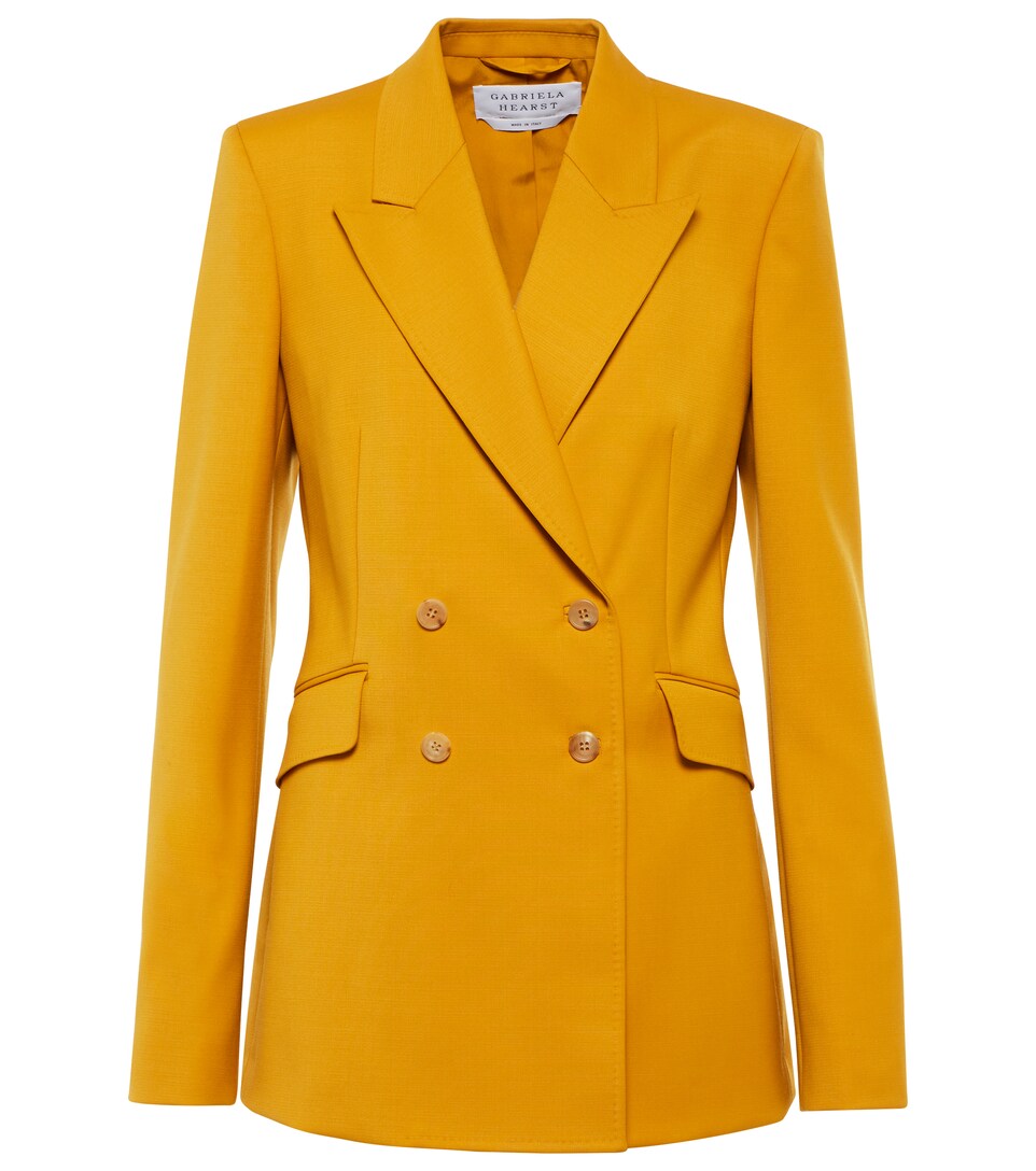 mustard double breasted coat