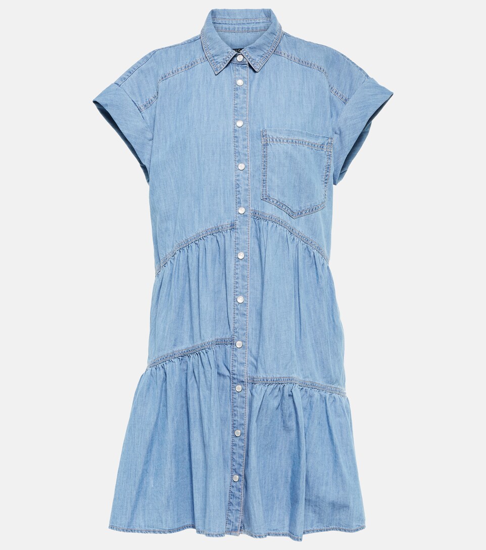Harrow tiered denim shirt dress 