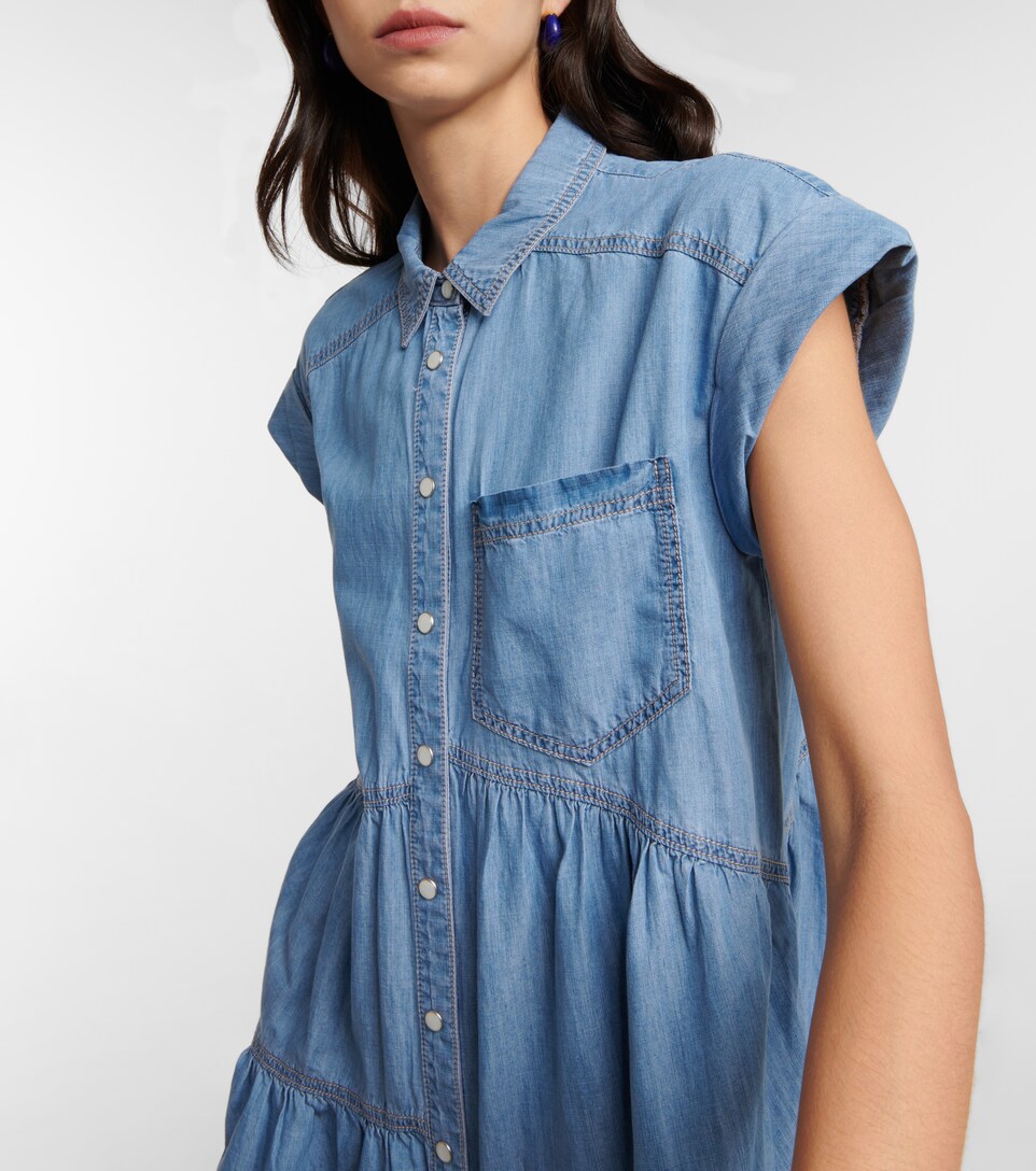 Harrow tiered denim shirt dress 