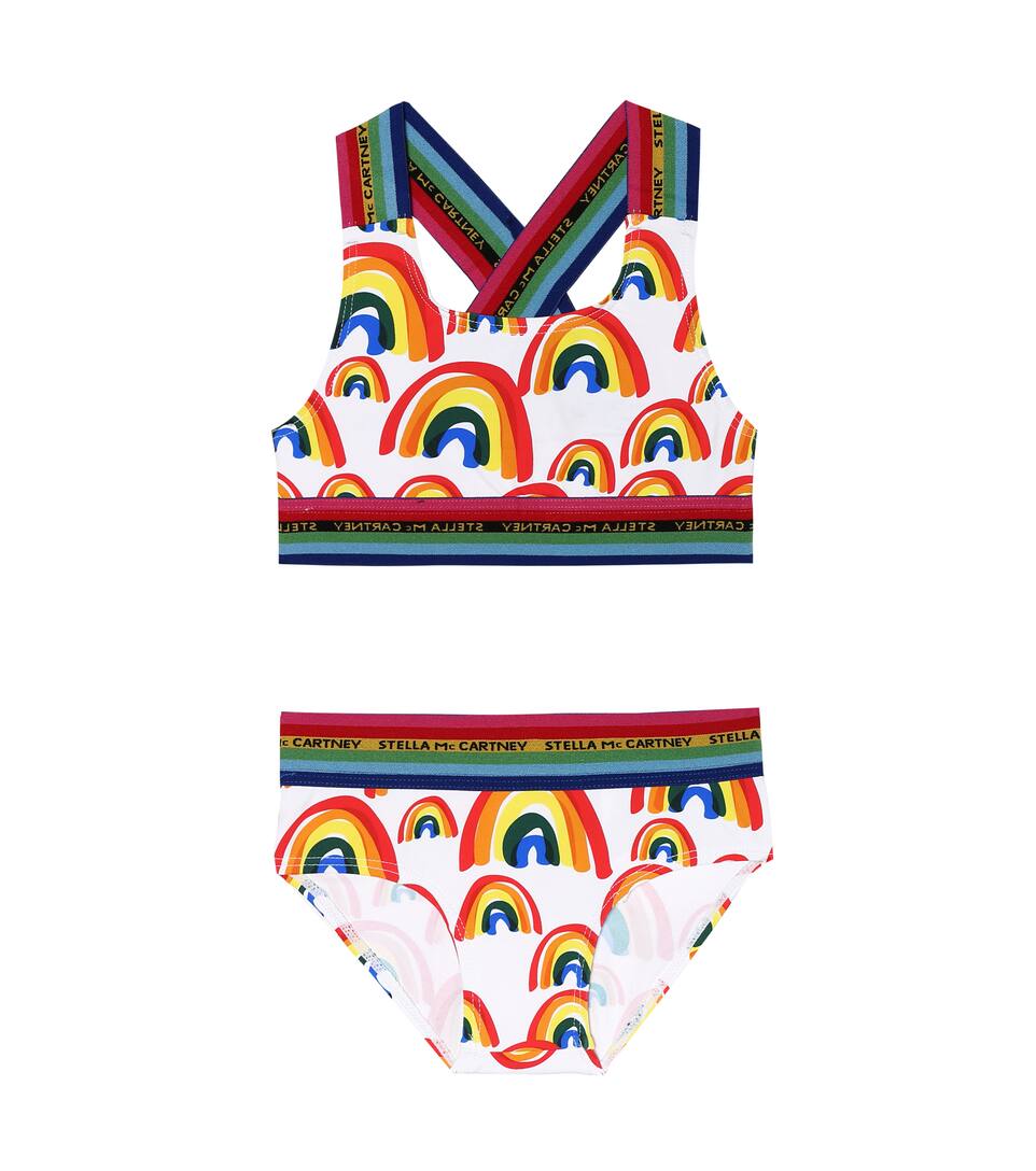 Click to view more detailed imagery on our partner's website Stella Mccartney Kids' Girl's Rainbow Printed Two-piece Bikini Set In 白色