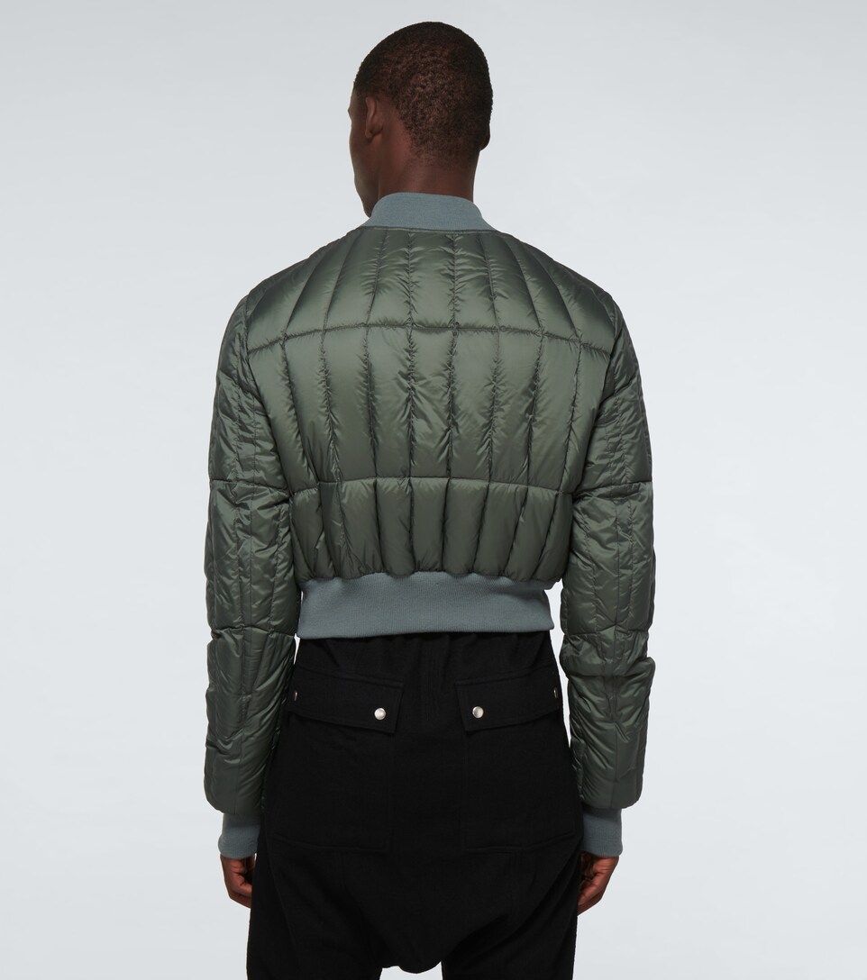 quilted down bomber jacket