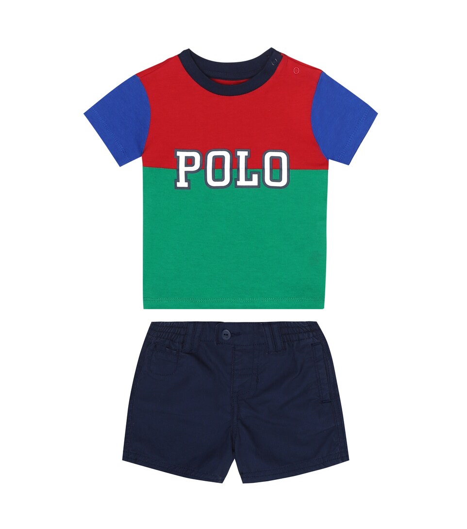 ralph lauren t shirt and shorts set