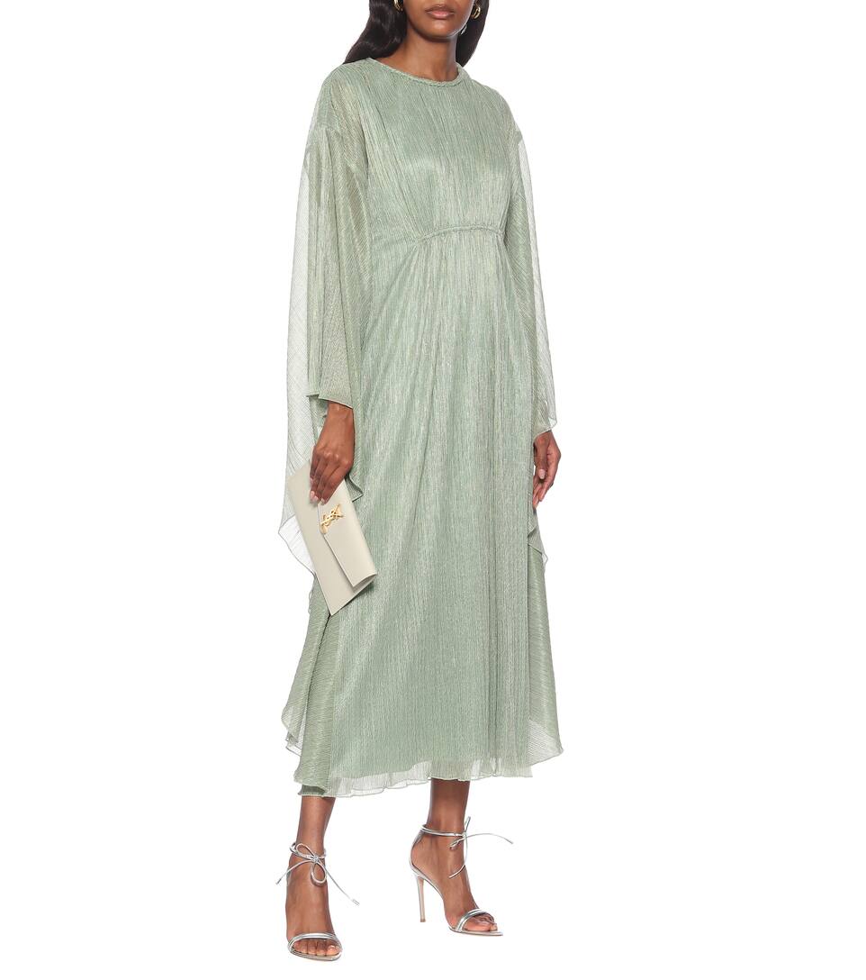 jonathan simkhai plisse lame maxi dress