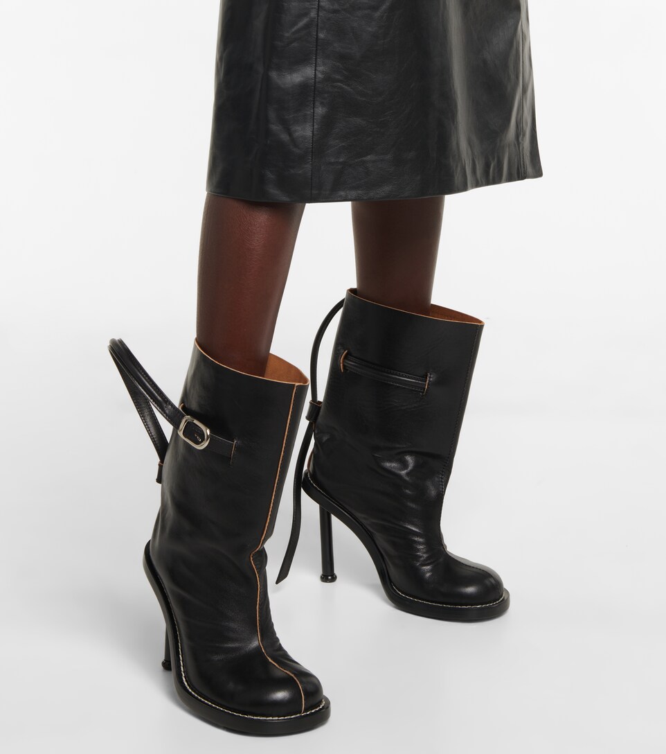 leather ankle high boots