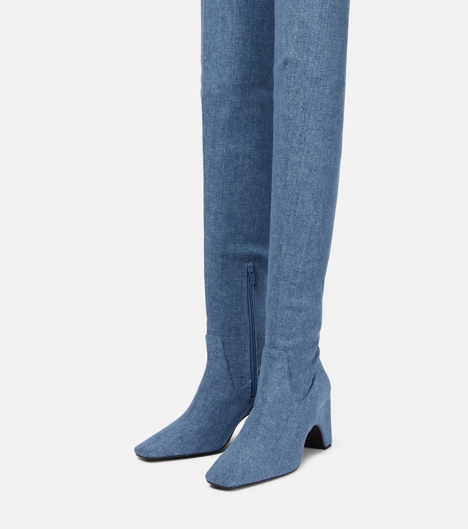 Coperni - Denim over-the-knee boots 