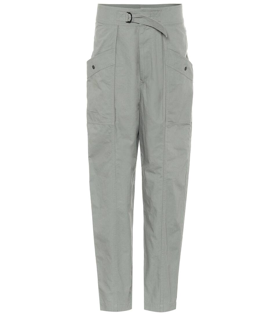 high rise cotton pants