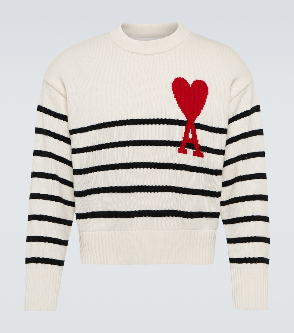 Ami Paris - Sudadera Ami de Cœur de rayas | Mytheresa