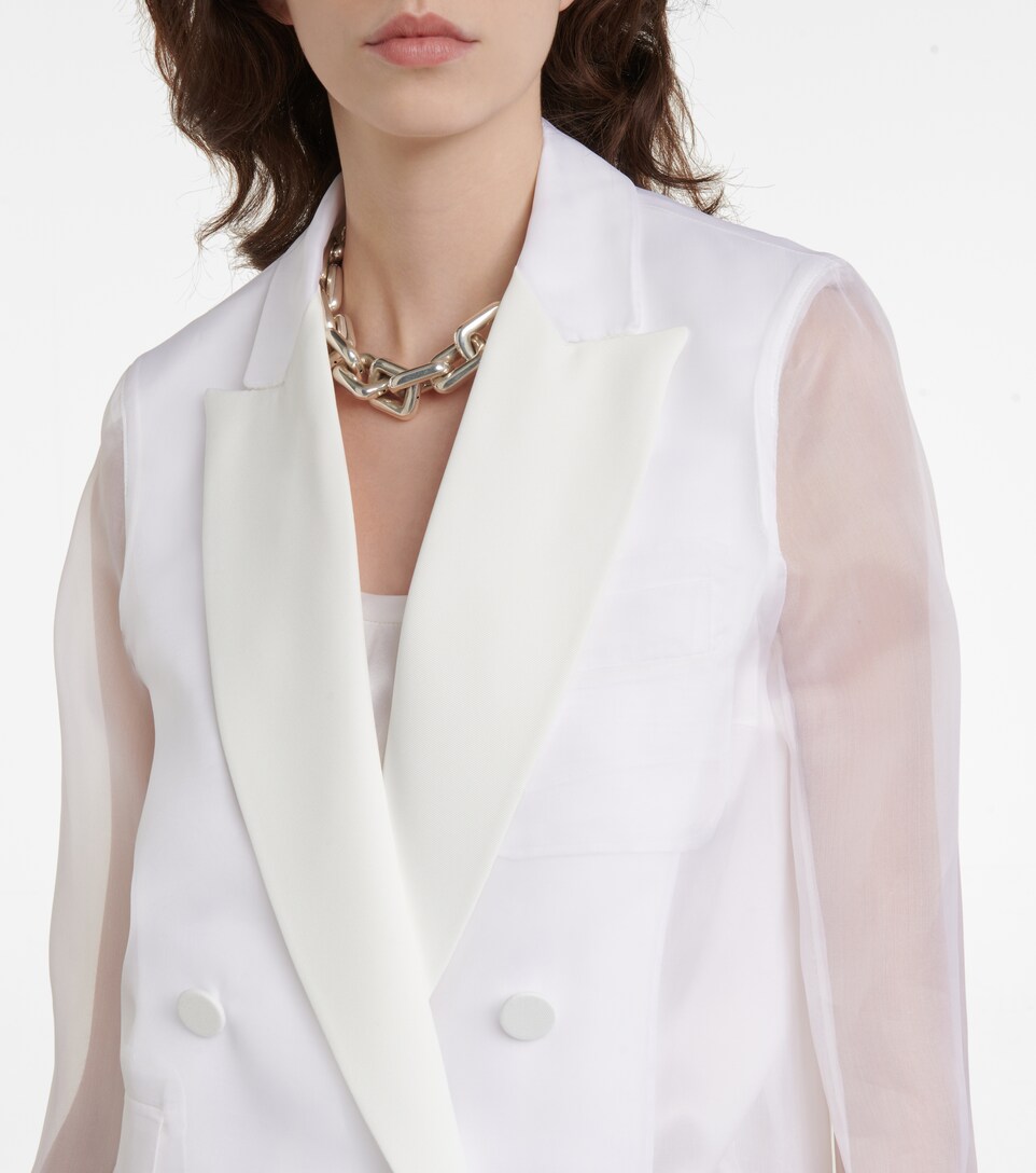 Max Mara, Elegante Silk Organza Blazer, Women, White, UK 14, Jackets