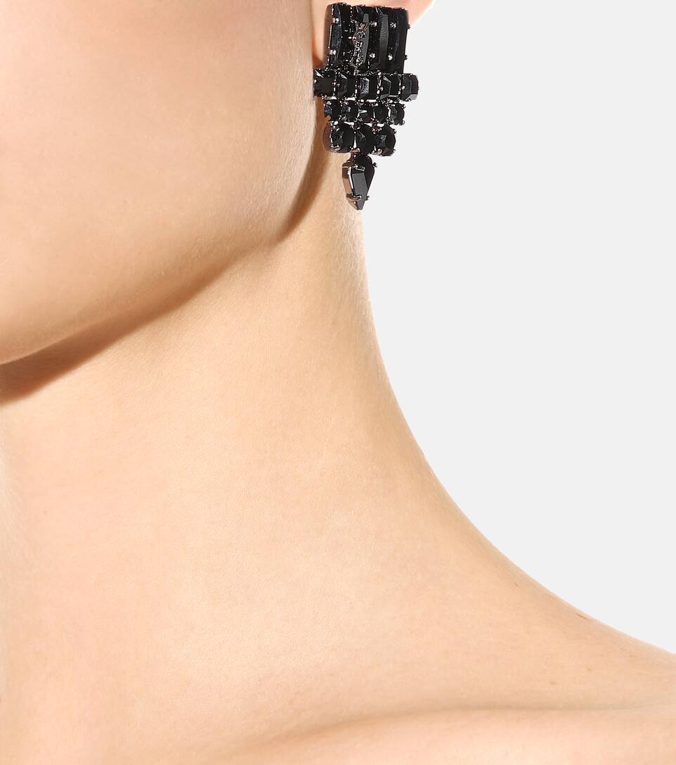 Saint D'oreilles Laurent Boucles En Clip Cristaux 0OkPN8Xnw
