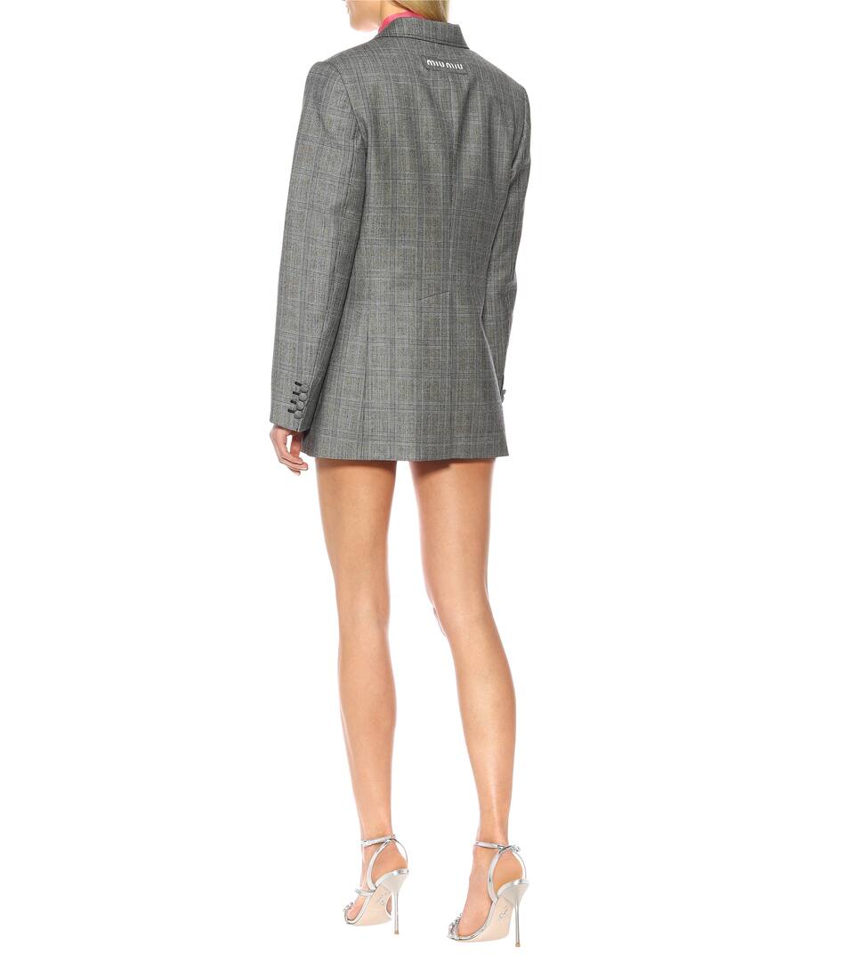 Blazer À En Miu Laine Carreaux dQxBorCeWE