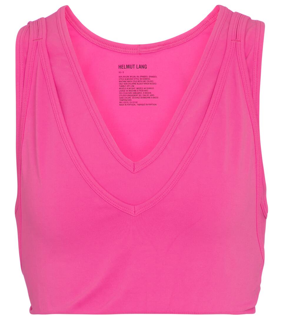 bright pink sports bra