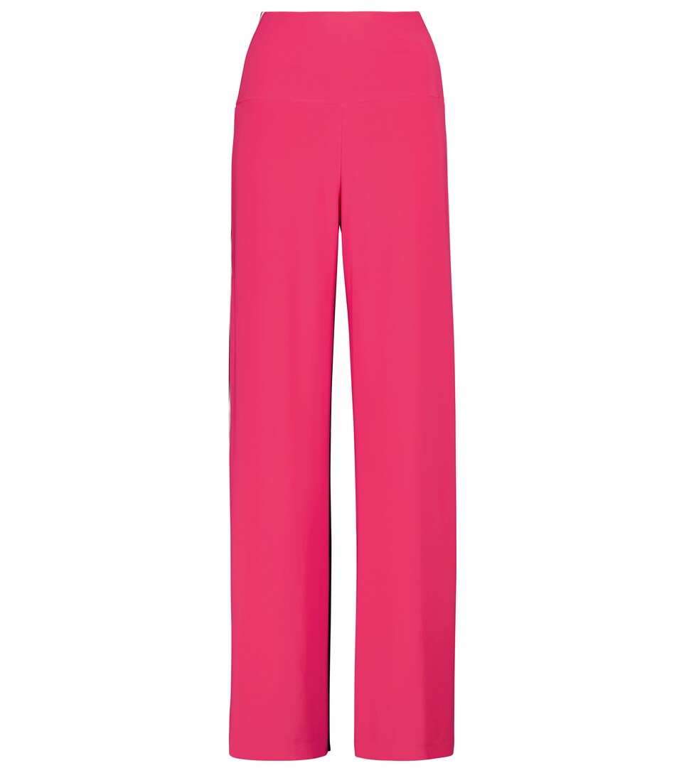 High-rise straight stretch-jersey pants 