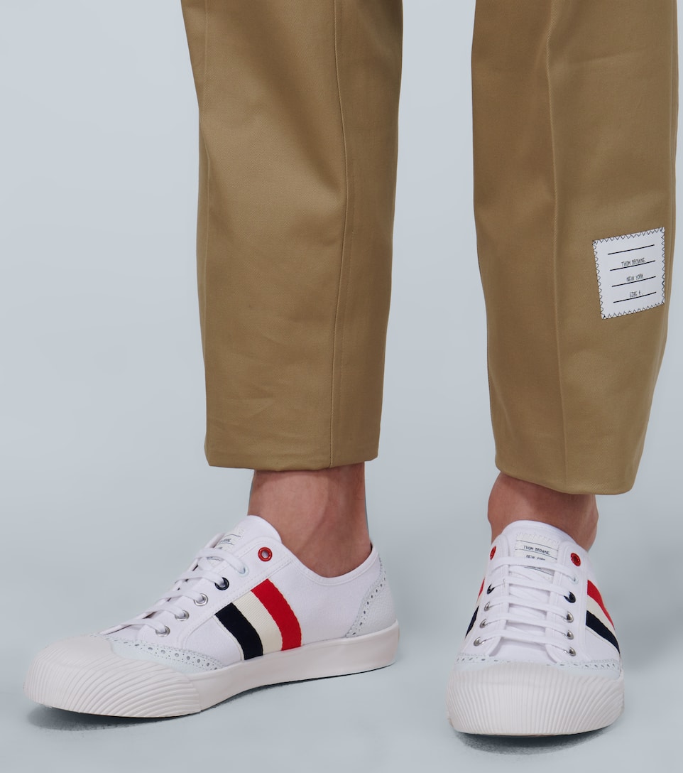 THOM BROWNE CANVAS SNEAKERS,P00431649
