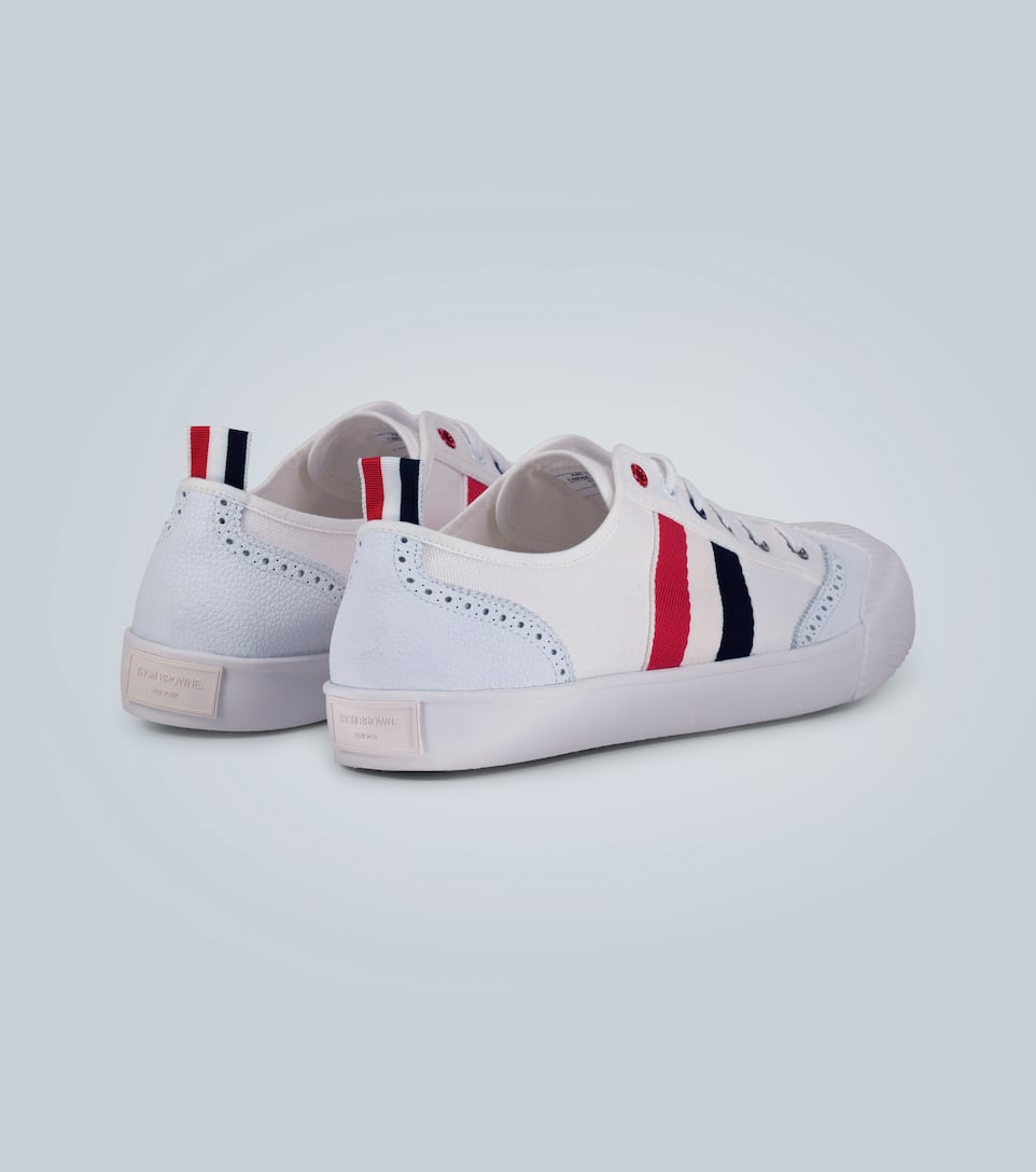 THOM BROWNE CANVAS SNEAKERS,P00431649