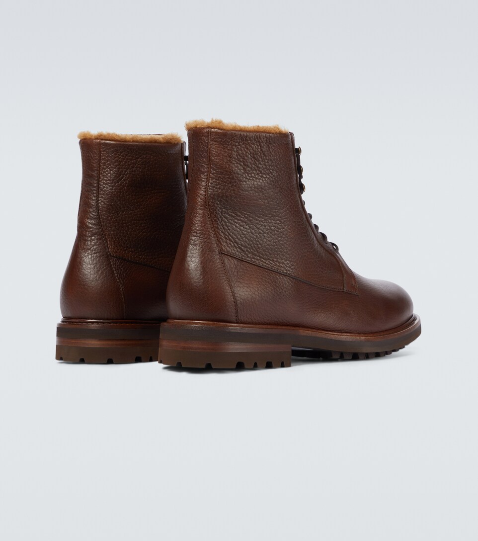 brown leather military boots mens