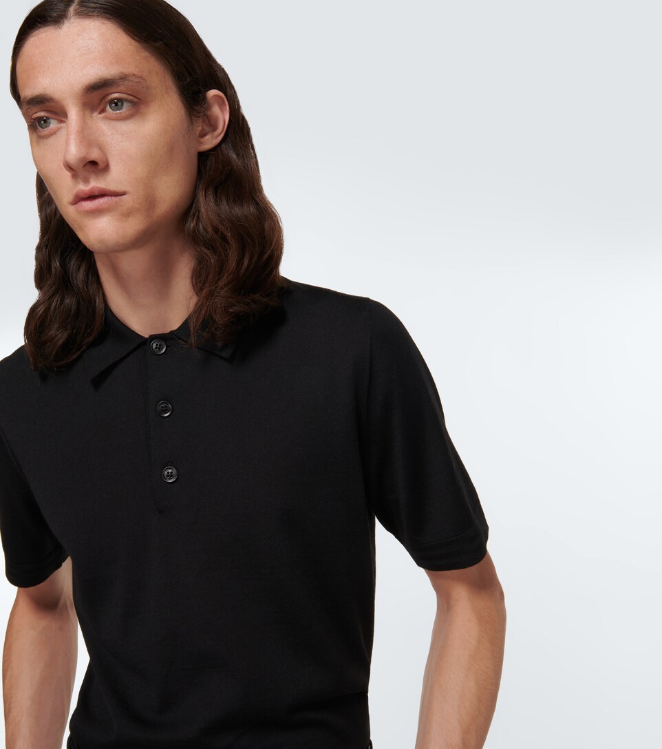 Burberry - Wool-blend knit Polo shirt 