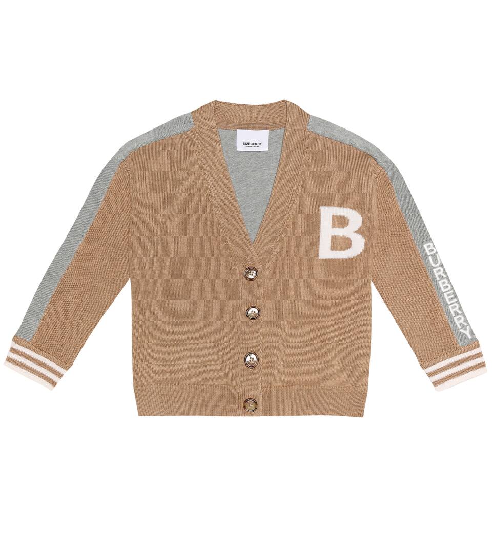 Logo Merino Wool Cardigan Burberry Kids Mytheresa