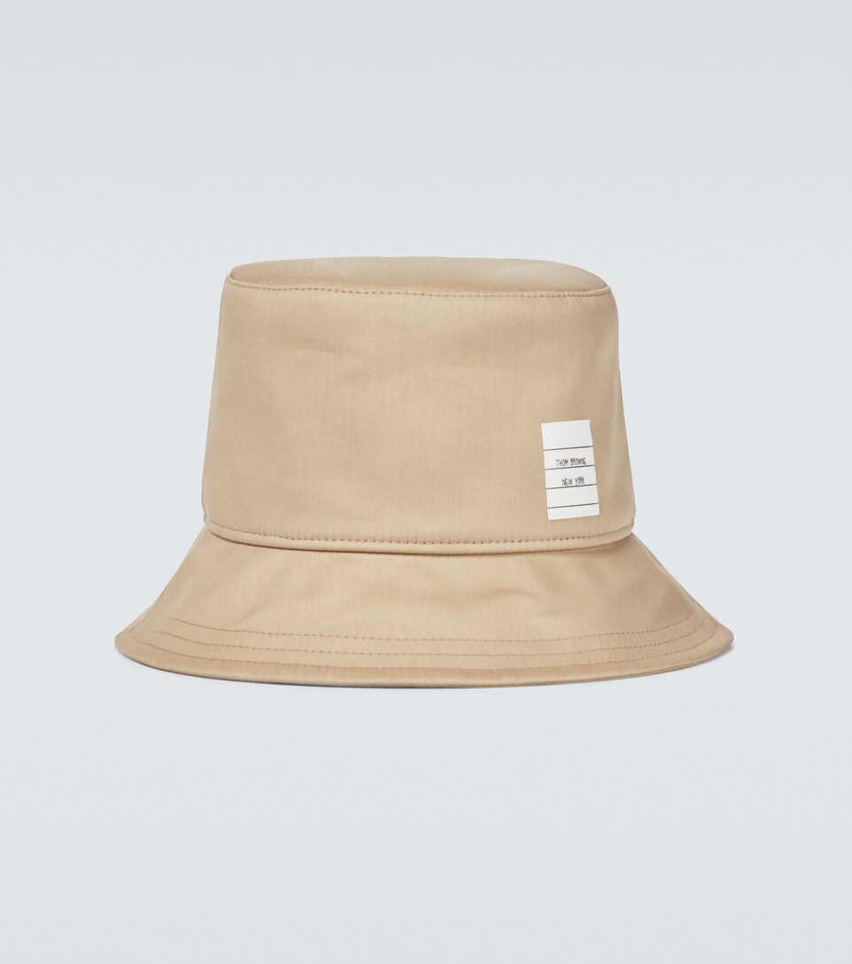 Thom Browne - Cotton logo bucket hat 