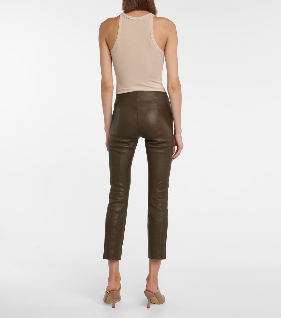 brown leather legging
