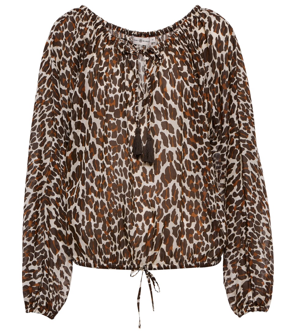Tory Burch - Leopard printed cotton and 