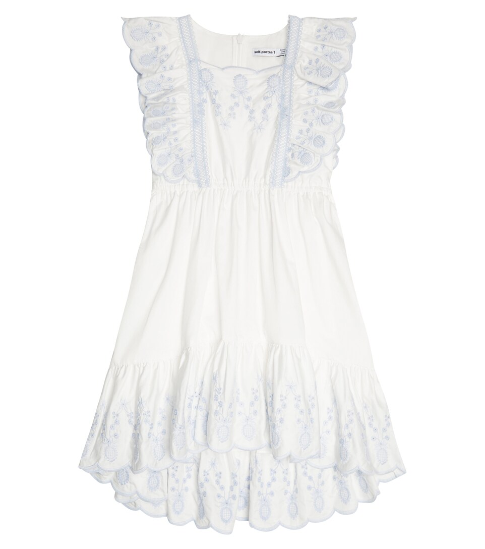 Embroidered cotton taffeta dress 
