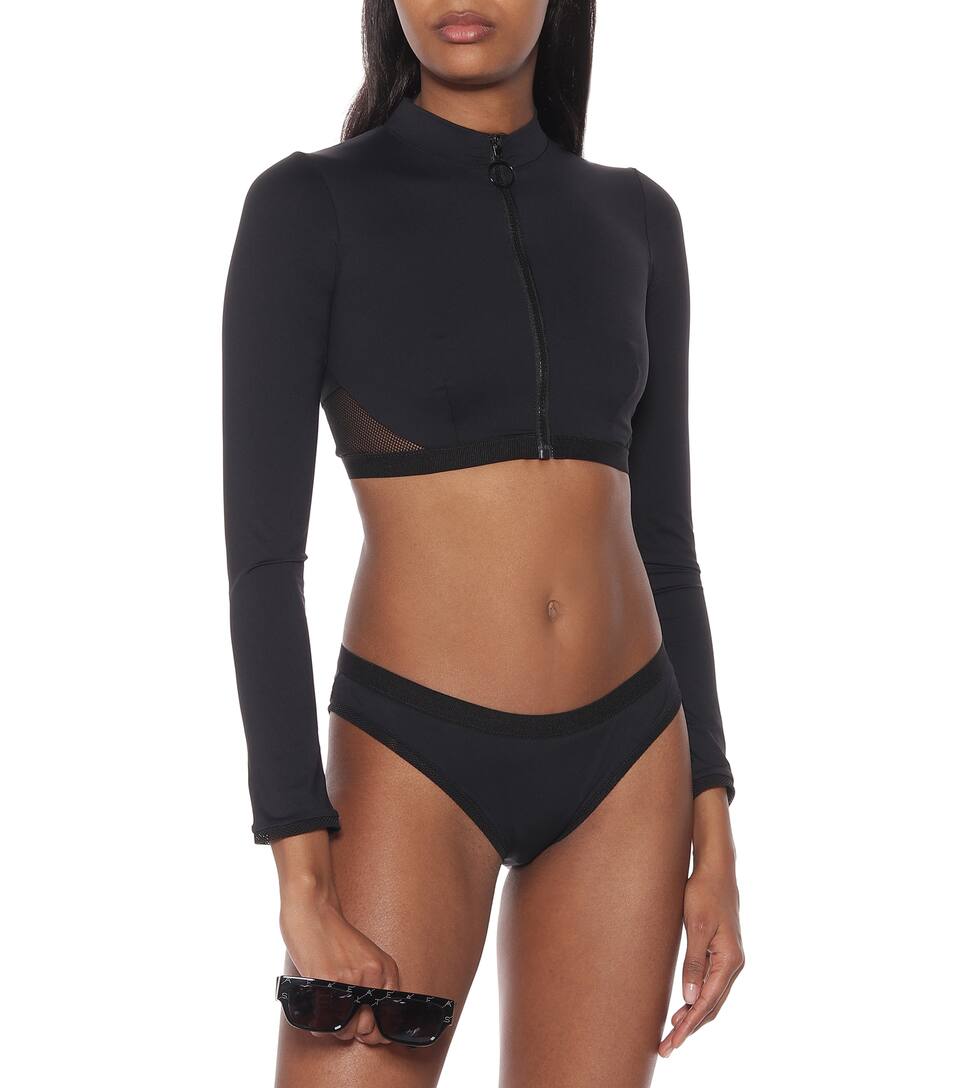 mesh rash guard swimsuit top