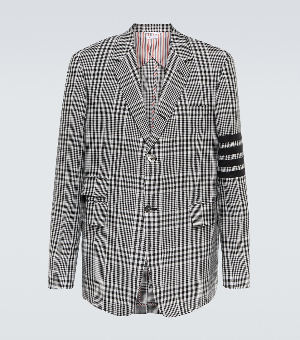 Thom Browne - Linen checked 4-Bar 
