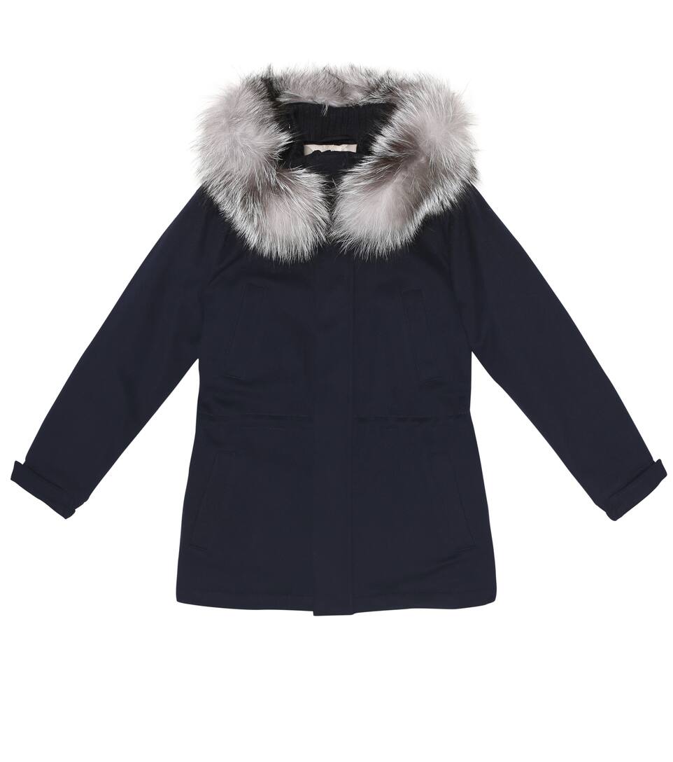 Fur Trimmed Cashmere Coat Loro Piana Kids Mytheresa