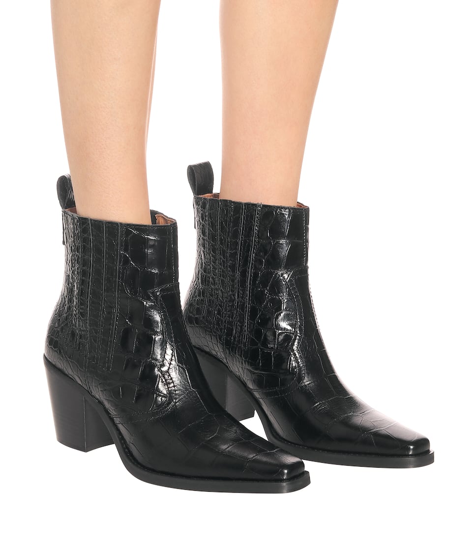 Girls Black Leather Look Block Heel Zip Up Ankle Boots Buckle My Shoe 10-5